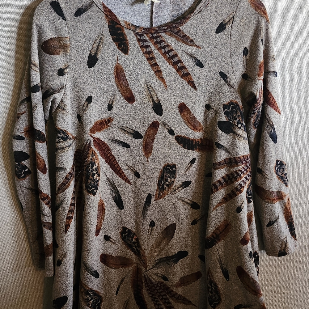 Bellamie Gray and Brown Knit Top